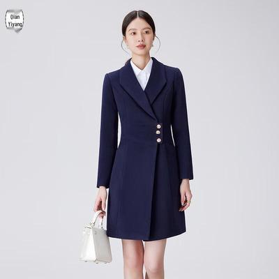 Women's Professional Padded Wool Blend Mid-length Coat