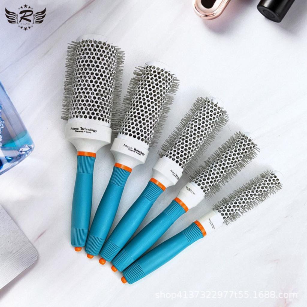 Professional Ceramic Aluminum Barrel Round Hair Brush High Temperature Resistant Hollow Roll Styling Comb for Voluminous Curls and Hair Shaping