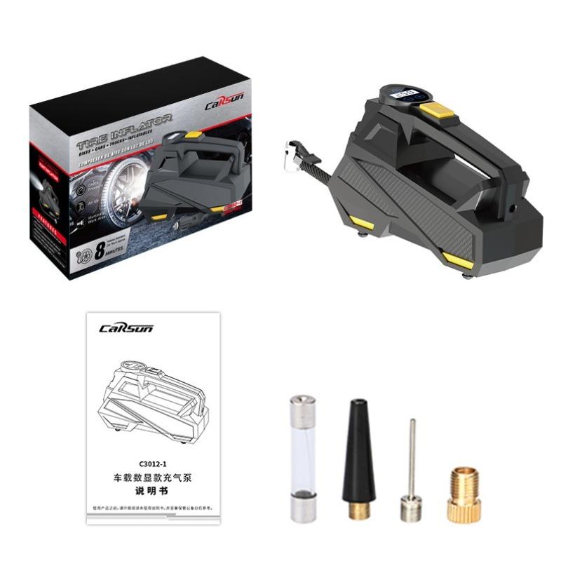 

Воздушный насос Электрический мини-воздушный насос Автомобиль для автомобильных шин Шаровые светодиодные зарядные устройства SOS Автоматическая остановка оттока 20*6.5*13.8cm чёрный