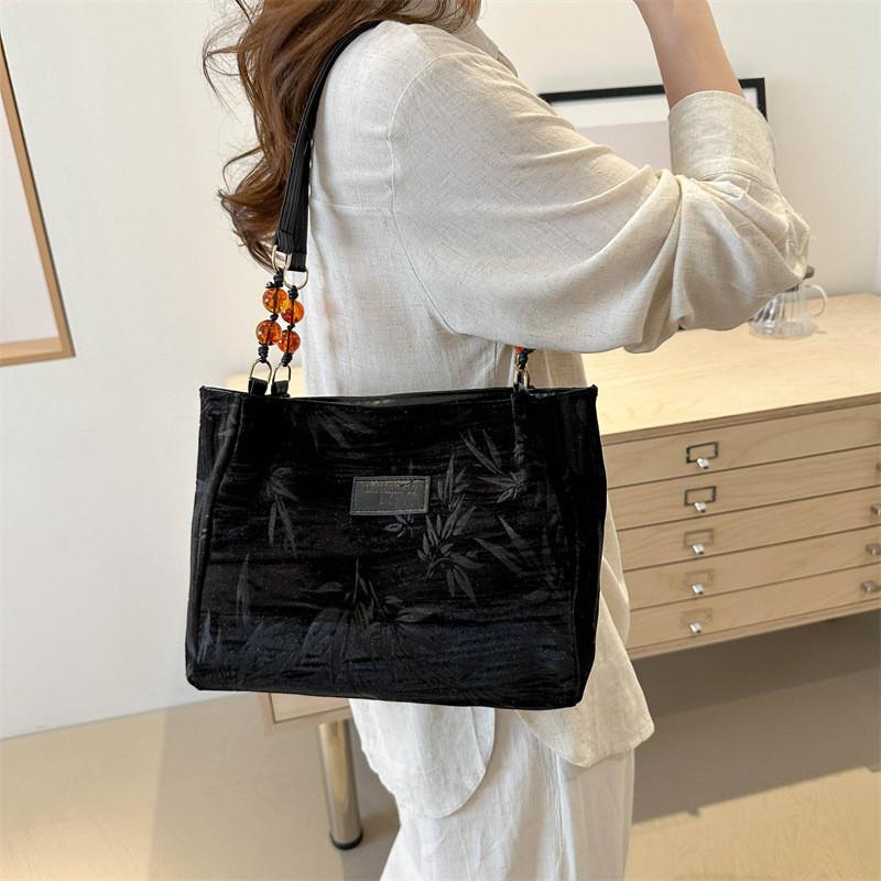 Trendy Large Capacity Canvas Tote Bag 2024 Summer New Casual Shoulder Bag