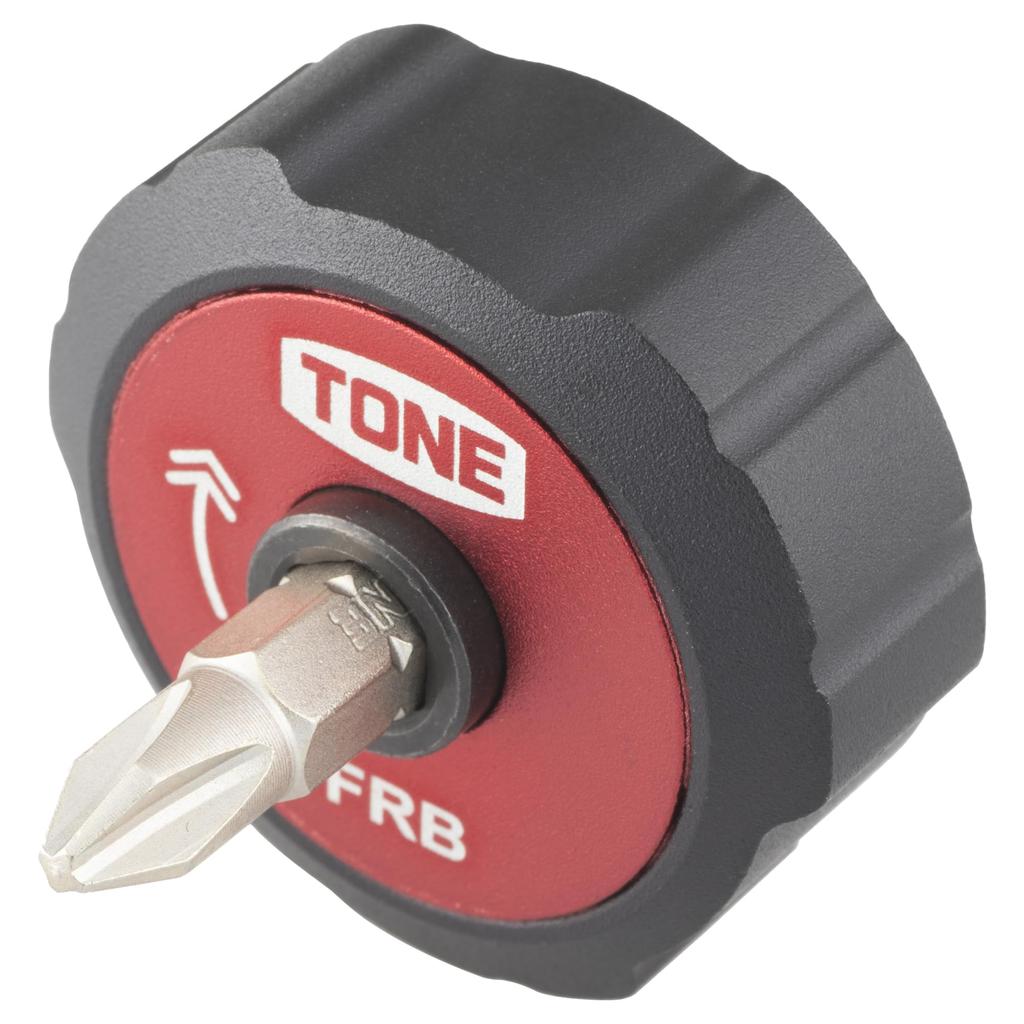 Tone Finger Ratchet Wrench Set FRB6S with Bit Set Inserts, Red, 7-Piece