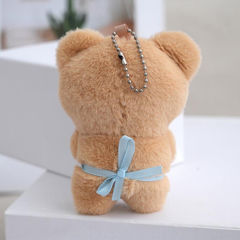 Adorable Heart Shaped Butter Bear Plush Doll Keychain Perfect For Student Bags