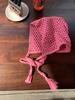 Summer Triangle Towel Korean Ins Hand-Woven Hollowed-Out Headscarf Hat Headdress Headgear Headgear Knitted Crochet Wool Hat