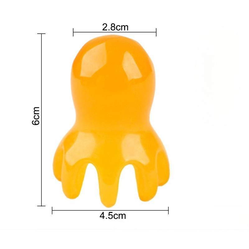 Octopus Shaped Head Massage Comb Resin Wide Tooth Scalp Massage Comb Meridian Acupoint Back and Neck Manual Deep Massage Tools