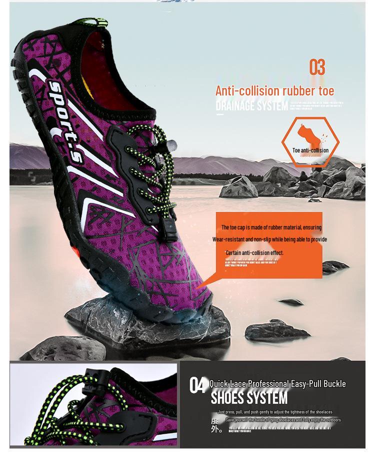 Couples' Five-Finger Shoes: Perfect for Wading, Snorkeling, Fishing, Creek Tracing, Diving, Beach Surfing - Lace-Up & Non-Slip