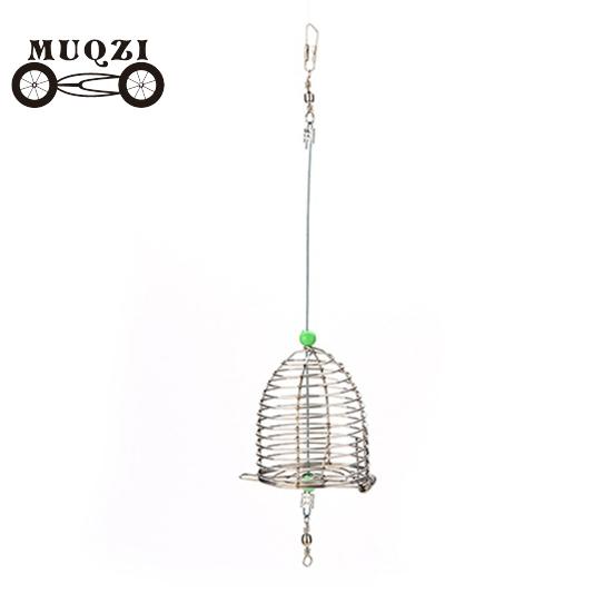 Fish Small Stainless Steel Wire Fish Bait Trap Basket Fishing Tackle Lure Cage