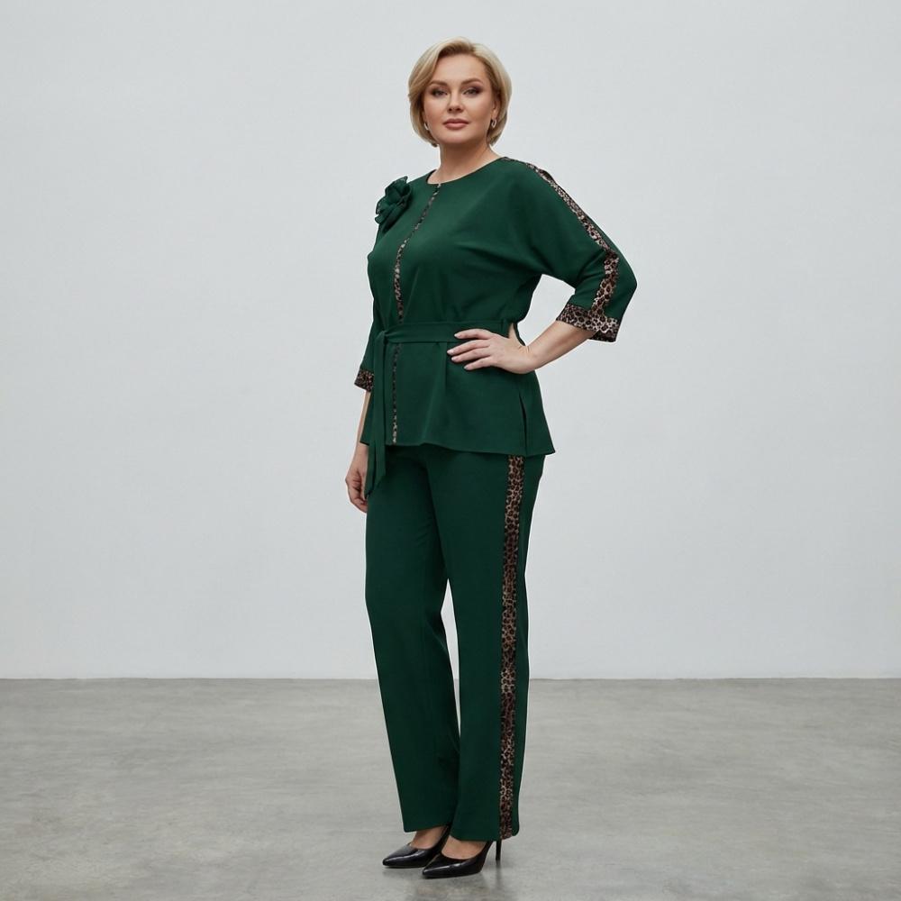 Abbigliamento Donna Taglie Forti Set Elegante Camicia a Maniche Lunghe + Pantaloni Casual