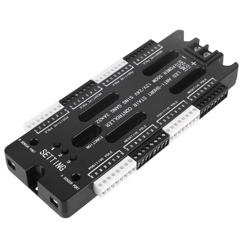 LED Bewegungssensor 32 Kanäle Einstellbare Helligkeit DC 12V 24V Treppenlicht-Controller-Kit für Treppen Flexibler Streifen