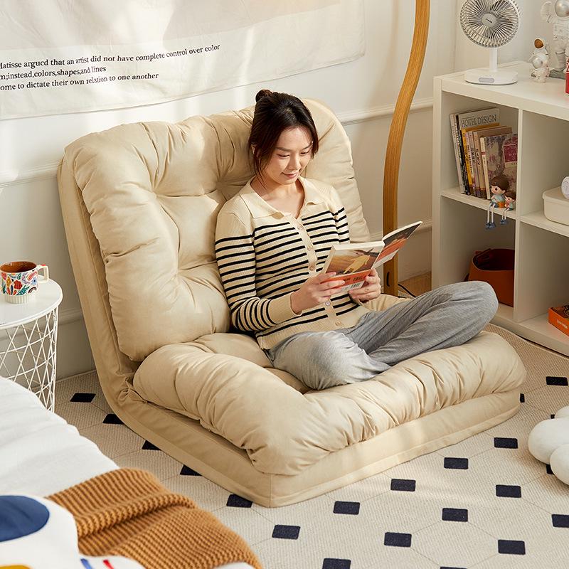 Reclining Tatami Chair: Foldable Single Sofa for Bedroom or Balcony