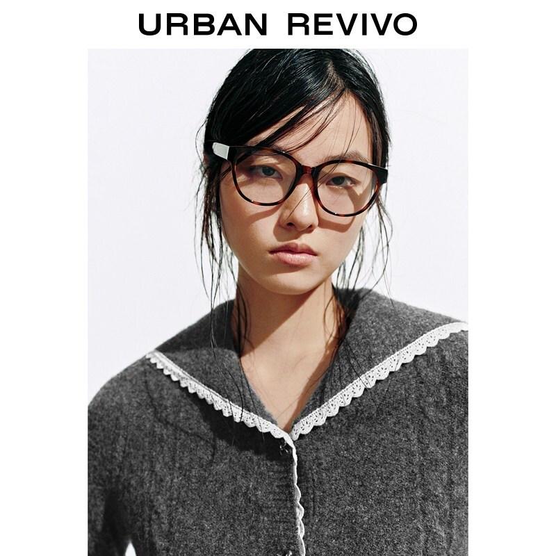 UR2026 Women's Color-block Bow Knit Cardigan
