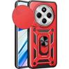 Case for Xiaomi Redmi 14C, Shockproof Hard Bumper with Back Stand and Camera Protection - Red