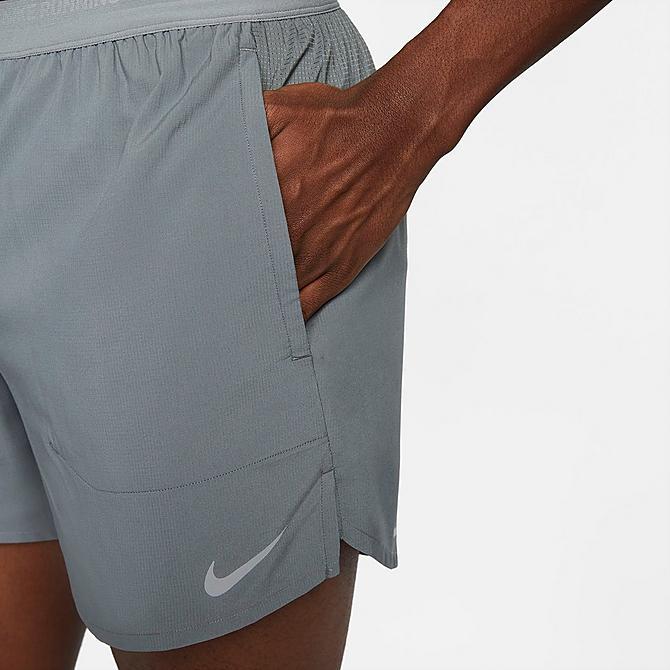 Nike Dri-Fit Solid Color Logo High-Waisted Split Drawstring Casual Shorts Men shorts Silver-Gray DM4755-084