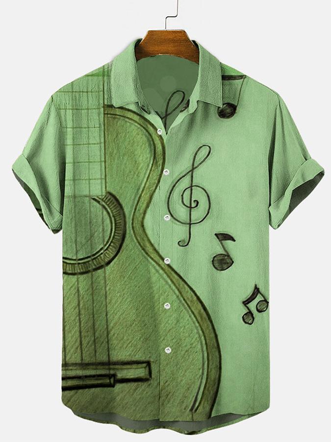 Summer Large Size Men's Casual Fashion 3D Digital Printing Short Sleeve Shirt Men's