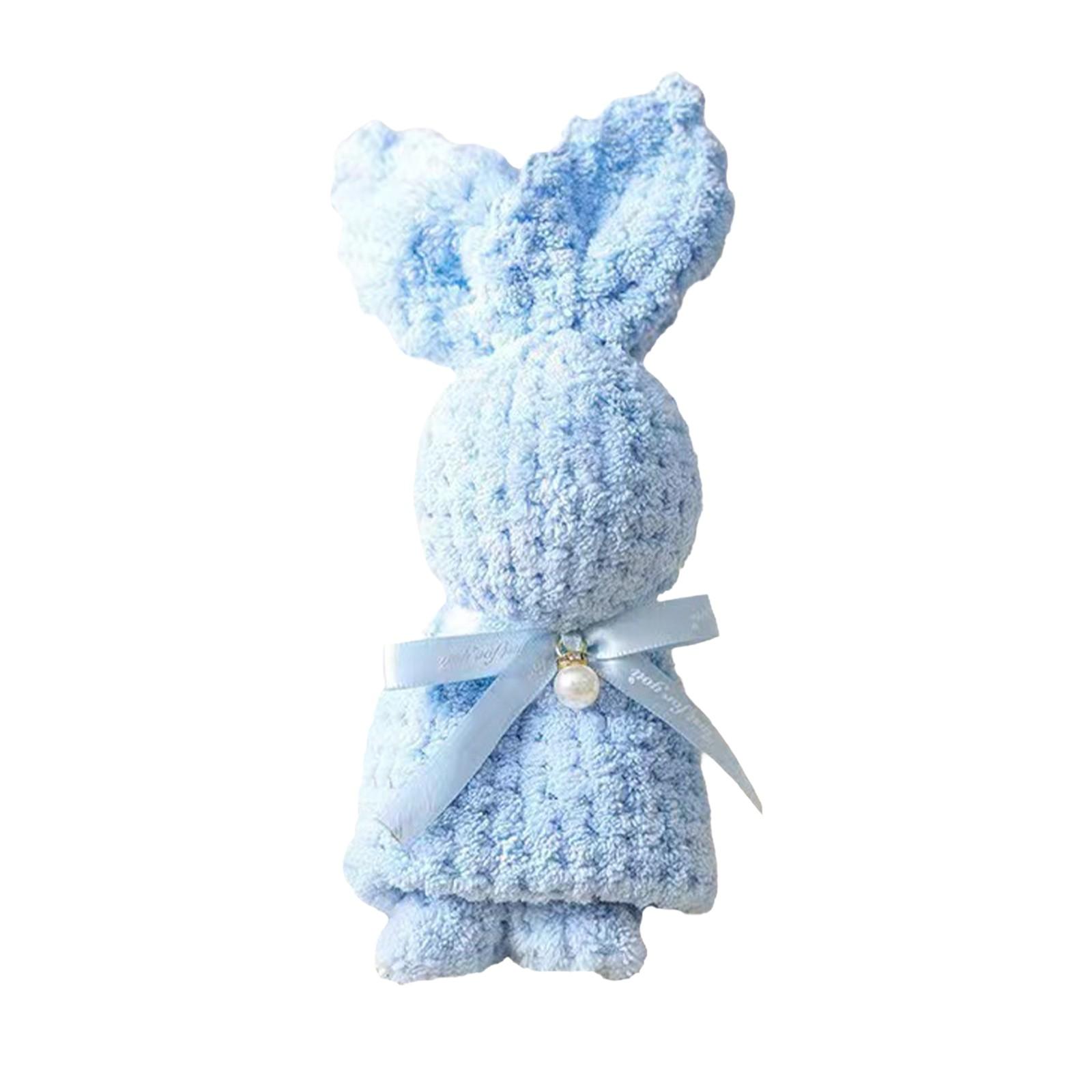Подарочное полотенце Bunnyshape, креативный сувенир Bunny, подарочное полотенце с ананасом, вязаное вручную One Size синий