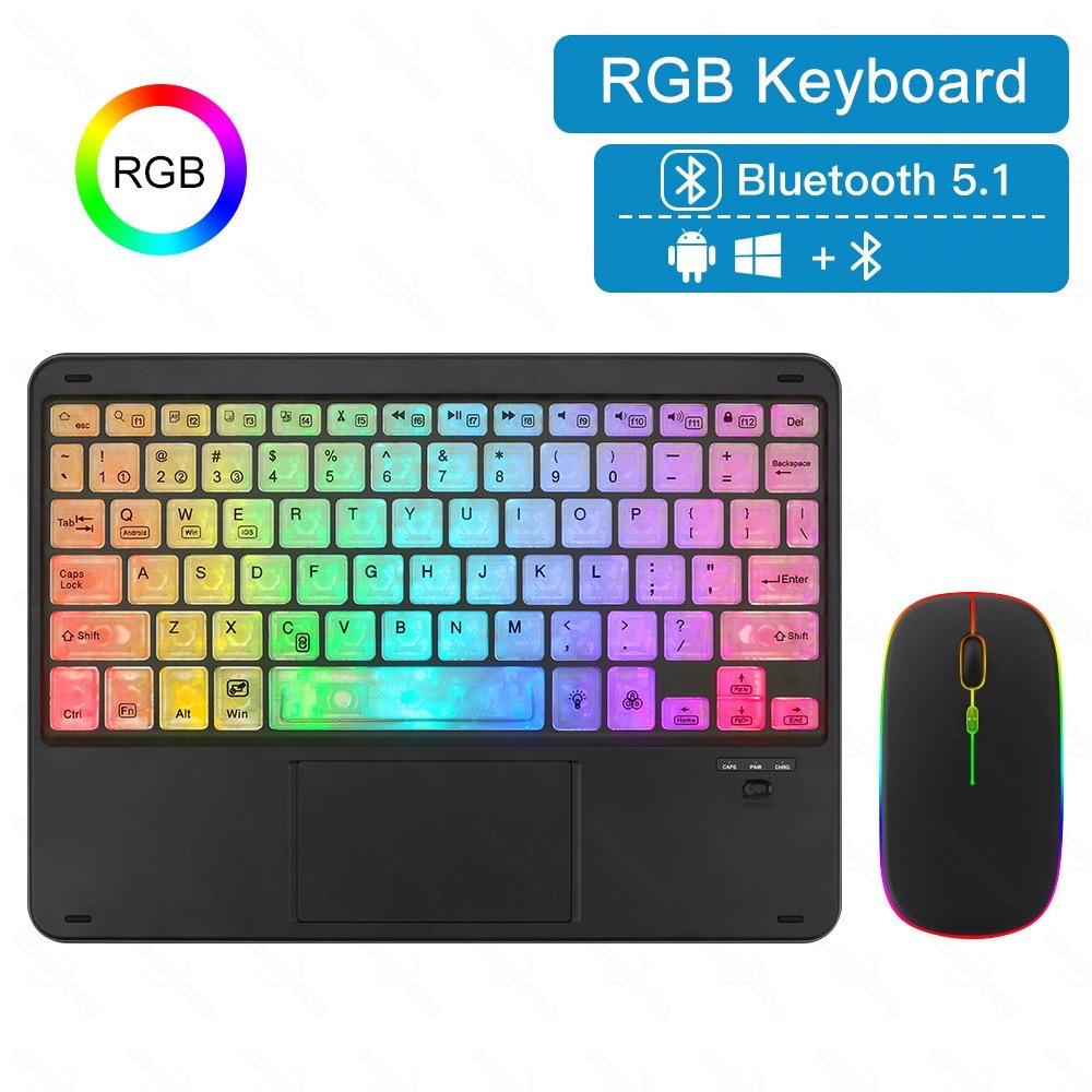 Luminous Bluetooth Touchpad Keyboard: Portable, Rechargeable & Compatible with iPad, Phone, Tablet