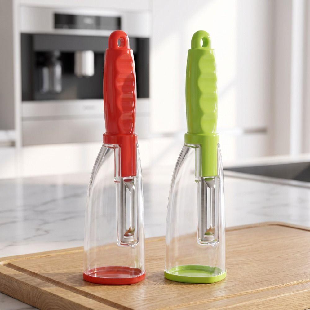Ergonomic Handle Vegetable Peeler Storage Tube Peeler with Organizer Gadgets Fruit Peeler Camping