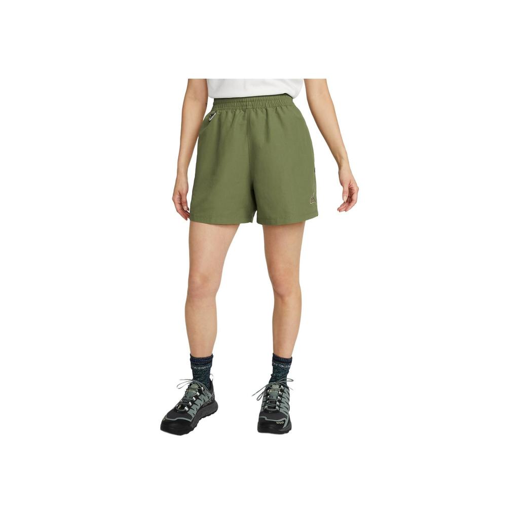 Nike ACG Solid Color Logo Print Sports Casual Shorts Women Bottoms Olive-Green DH8351-378