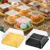 50 Pezzi Scatola Trasparente per Torta Contenitore Quadrato Scatola per Mooncake con Coperchio Scatole per Imballaggio Cupcake Pasticceria Matrimonio Forniture per Feste