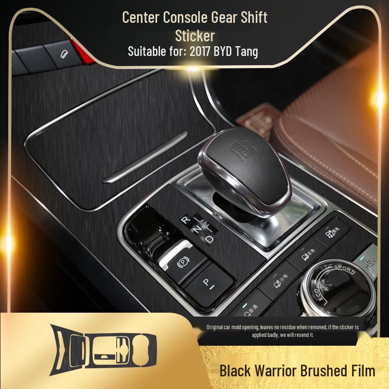 Black Warrior Gebürsteter Autoaufkleber für 17-21 BYD Tang Innenraum Mittelkonsolen Dekoration