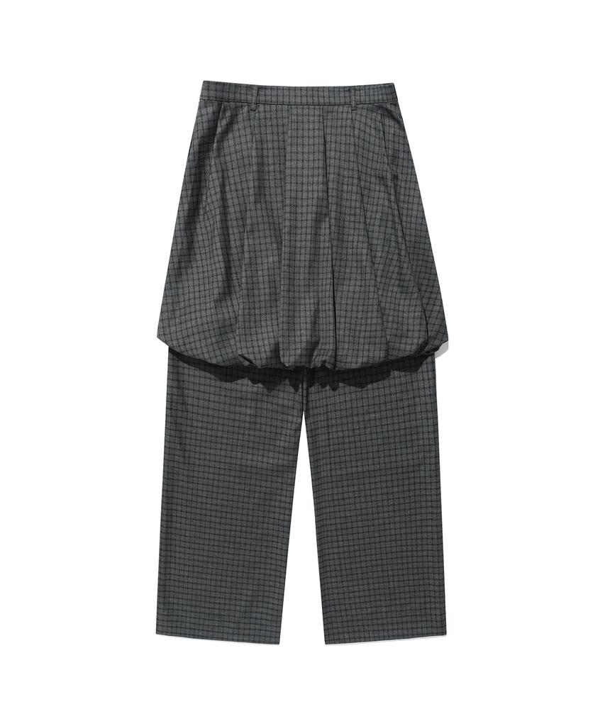 Nice Ghost Club Ffats Check Balloon Layered Skirt Pants_Charcoal(Ng2Fsupa90A)