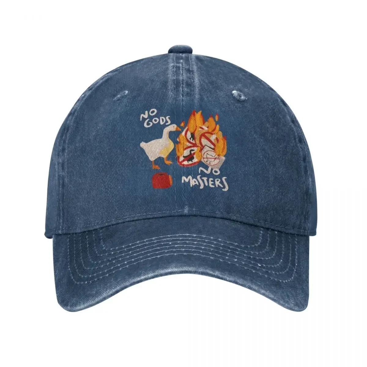 Untitled Goose Game No God No Masters Men Women Baseball Caps Distressed Denim Hat Classic Outdoor Unstructured Soft Sun Cap One Size