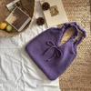 Casual Multicolor Bow Knitted Handbag Twists Soft Knitted Wrist Bag Cute Large Capacity Knit Shoulder Bag Commuting
