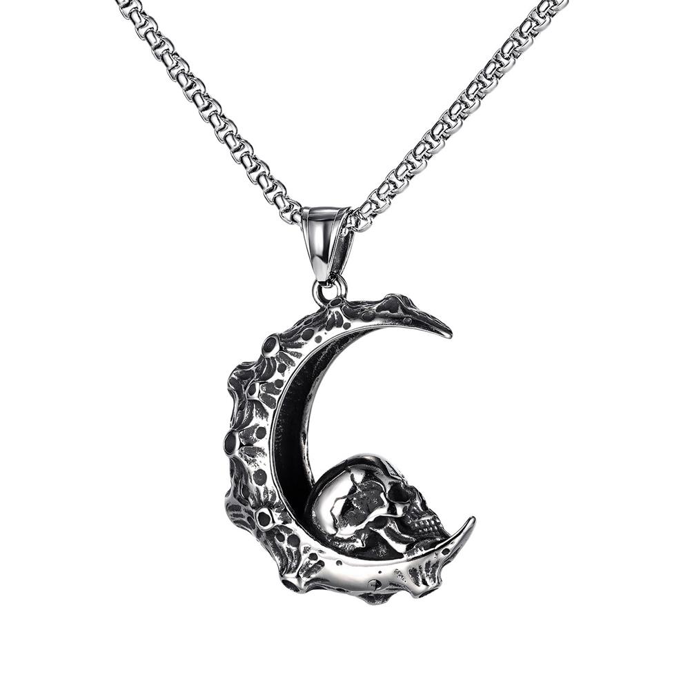 Nordic Vikings Wolf Tooth Pendant Necklace 316L Stainless Steel Hip Hop Rock Fashion Leather Rope Chain Jewelry Gifts