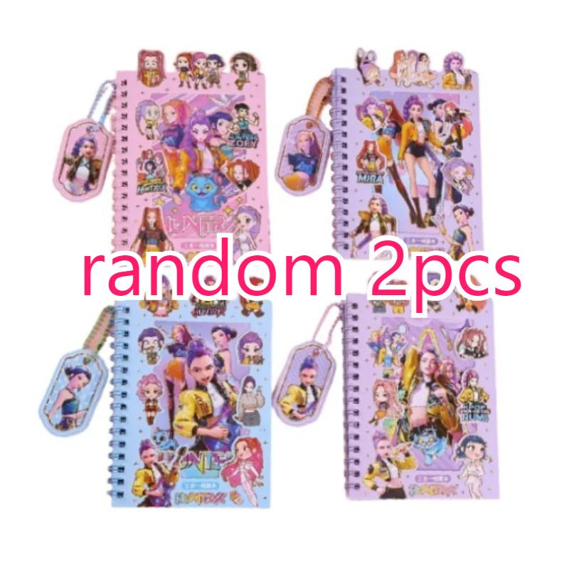 K-POP Demon Hunters 3-in-1 Coil Notebook Stickers DIY Journal Material Phone Case Decor Stickers Stationery Gift for Fans