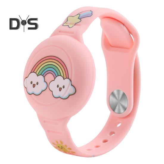 

Водонепроницаемый браслет для Airtag Детский браслет с застежкой безопасности Защитный чехол для AirTag Tracker Взрослые Дети Ремешок для часов розовый