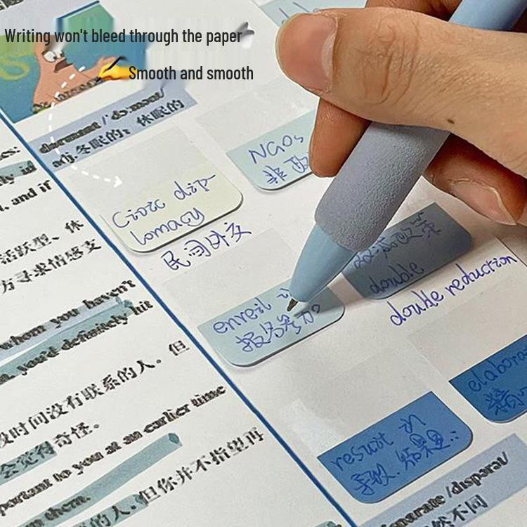 High-Value Gradient Color Translucent Index Stickers - Writable Memo and Bookmark with Strong Adhesion.