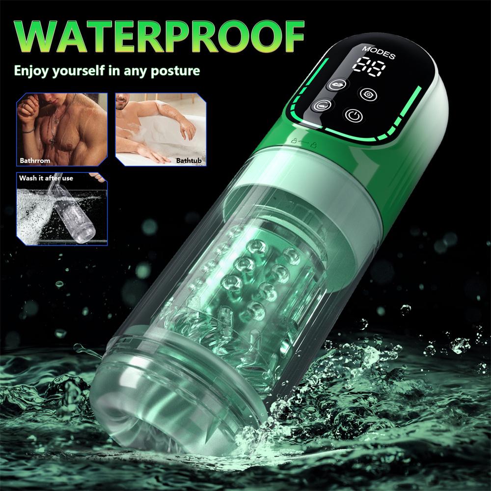 Adult Supplies Telescopic Sucking Male Masturbator Cup Electric Rotation Tongue Licking Vibrator Penis Trainer Sex Toys for Men