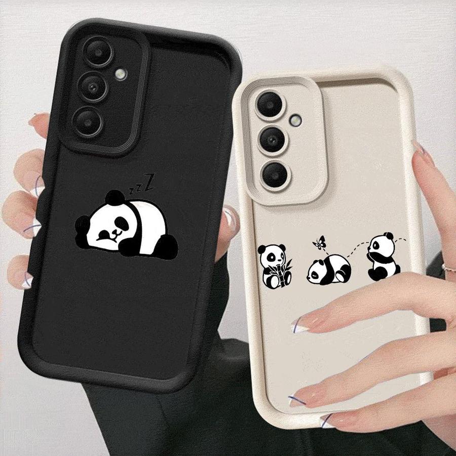 Cute Panda Phone Case for Galaxy A12 A13 A14 4G 5G A13 A22 5G A23 4G 5G A24 4G A32 4G 5G A33 5G A34 5G Matte