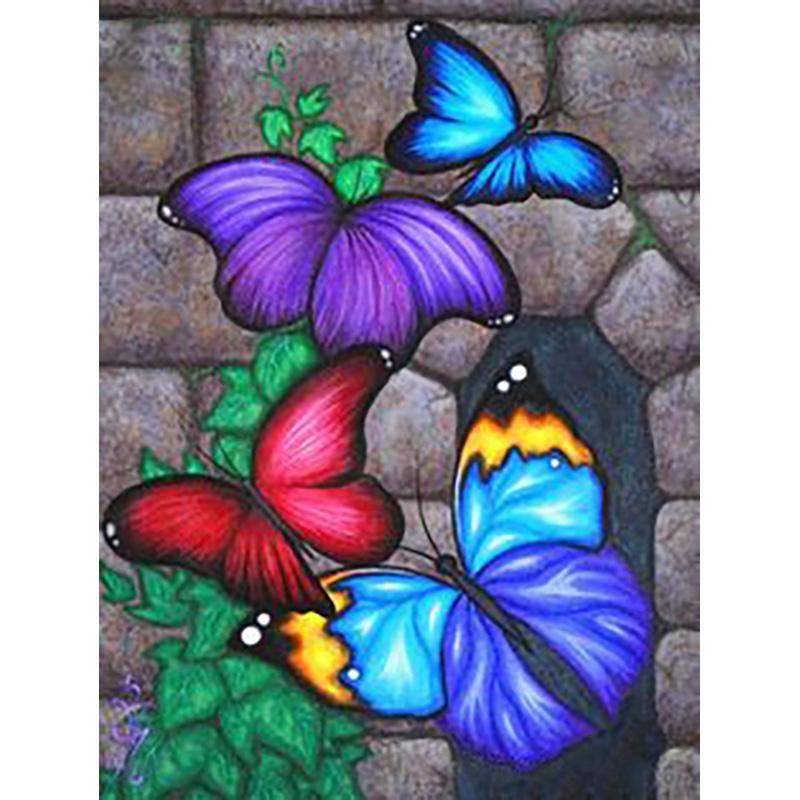 DIY 5D Diamond Painting Butterfly Full Round Drill Floral Diamond Embroidery Cross Stitch Mosaic Wall Art Home Decor Gift