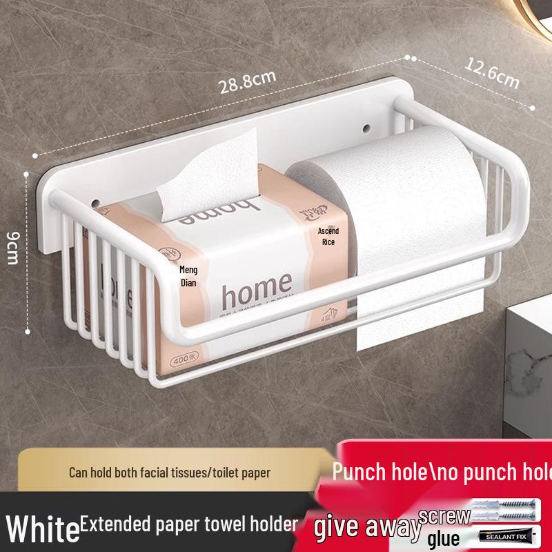 Porta-Papel Higiênico e Dispensador com Prateleira de Armazenamento