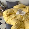 Solid Color Mixed and Matched Washed Cotton 4-piece Set Bed Sheet 4-piece Bed Hat Four-piece Set Simple and Comfortable