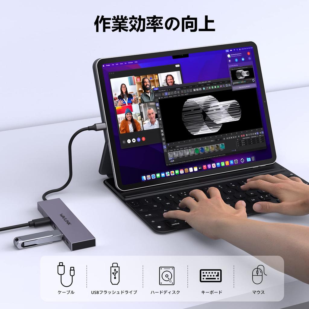 WAVLINK USB C Docking Station Gen2 10Gbps Transmission Hub for Compatible with Mac Telework Remote Work from Home Easy to Carry 4-in-1 USB3.2 USB-C3