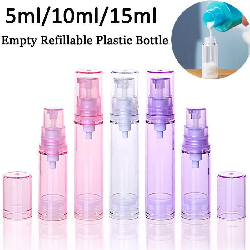 

5/10/15 мл дорожные портативные пустые безвоздушные флаконы с насосом для лосьона и крема, партия контейнеров