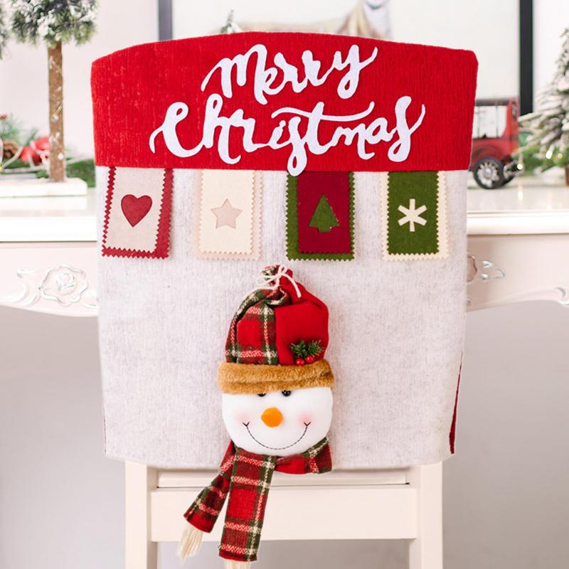 Christmas cartoon chair covers Cute cartoon restaurant chair covers Home chair covers For home holiday party decorations