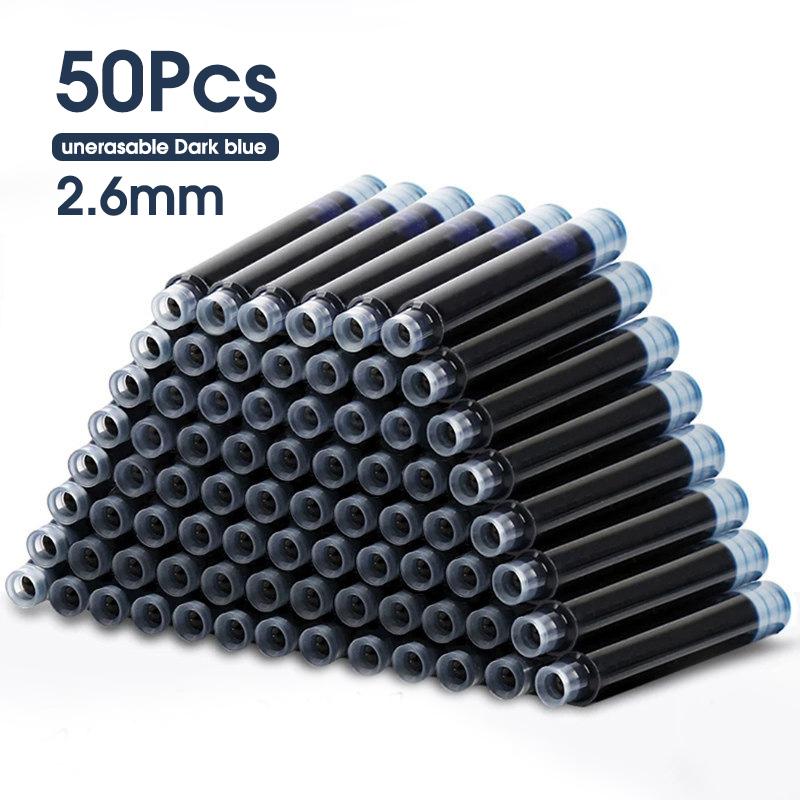 

50pcs Fountain Pen Ink Cartridge Refills Bottle 4 Color Disposable Dia 3.4mm 2.6mm School Office Stationery Supplies CW-159