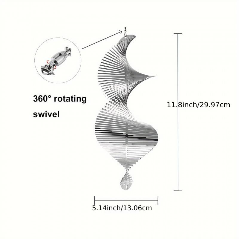 Big Tornado Metal Spiral Wind Chimes Christmas Decoration