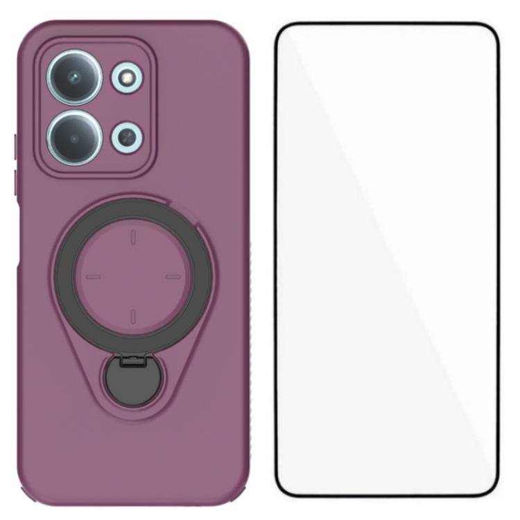 2-in-1 Handyhülle mit Ring-Ständer und Displayschutz aus gehärtetem Glas Für Redmi 15 5G Global 169,5 mm, Stoßfeste Schutzhülle aus PC+TPU