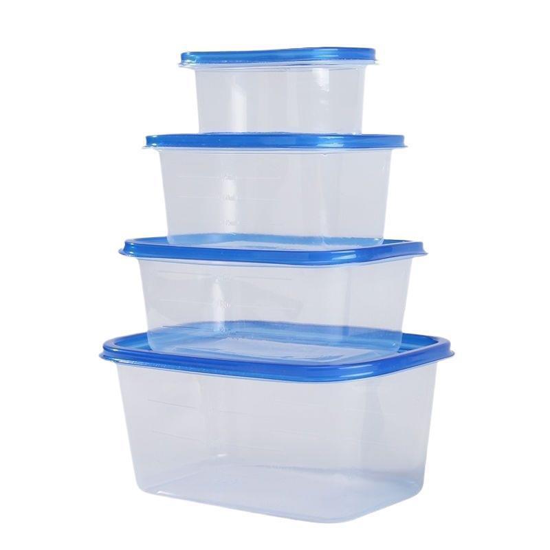 Disposable Plastic Food Container With Lid Rectangular Transparent Bento Box Fruit Salad Takeaway Storage