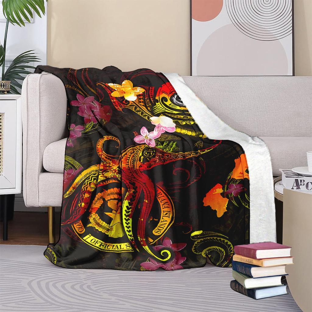 Polynesian Hawaiian tattoo designs Blanket Sofa Bed Travel Camping Living Room Office Conditioning Blanket for All Seasons Gifts