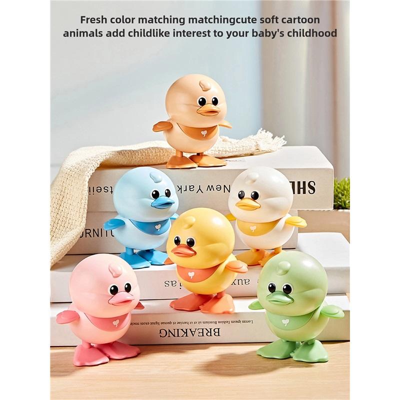 Little Yellow Duck Wind-Up Toy, Jumping & Running Small Animal Toy, Interactive Educational Toy for Baby 1-2 Years Old, Infants and Toddlers