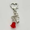 Practical Bowknot Rose Flower Keychain Portable Rose Bowknot Charm Keyring Adornment for Personalizing Phones and Bags