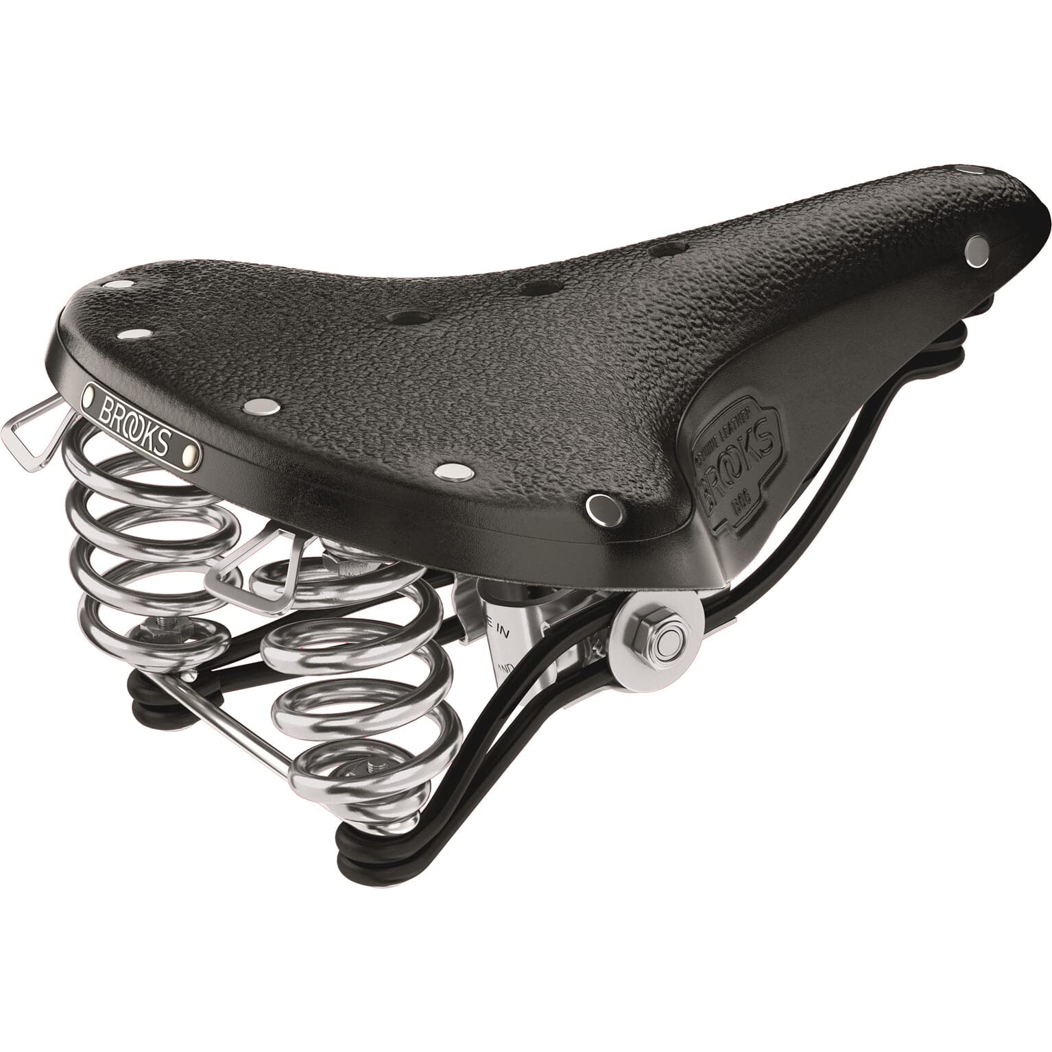 

BROOKS Leather Saddle B66 BLACK with Perfect for City Riding and Touring Spring, чёрный