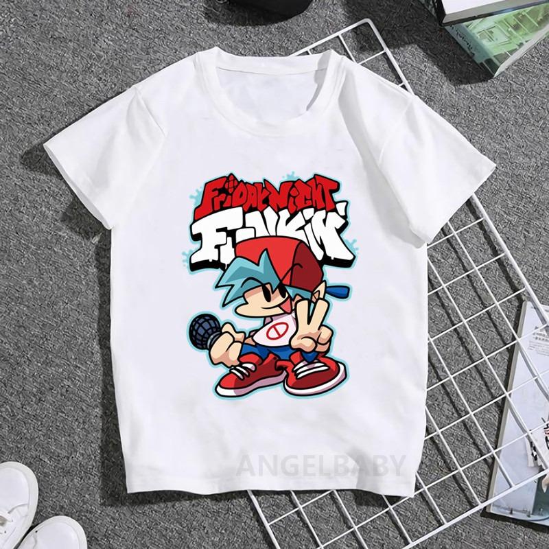 Hot Game Friday Night Funkin Cartoon Kids T Shirt Girls Summer Fashion Tops Baby Boys Clothes Children Short Sleeve T-shirt