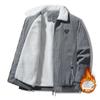 Men's Trendy Corduroy Cotton Jacket with Velvet Lining - Large Size, Autumn/Winter 2023 Edition.