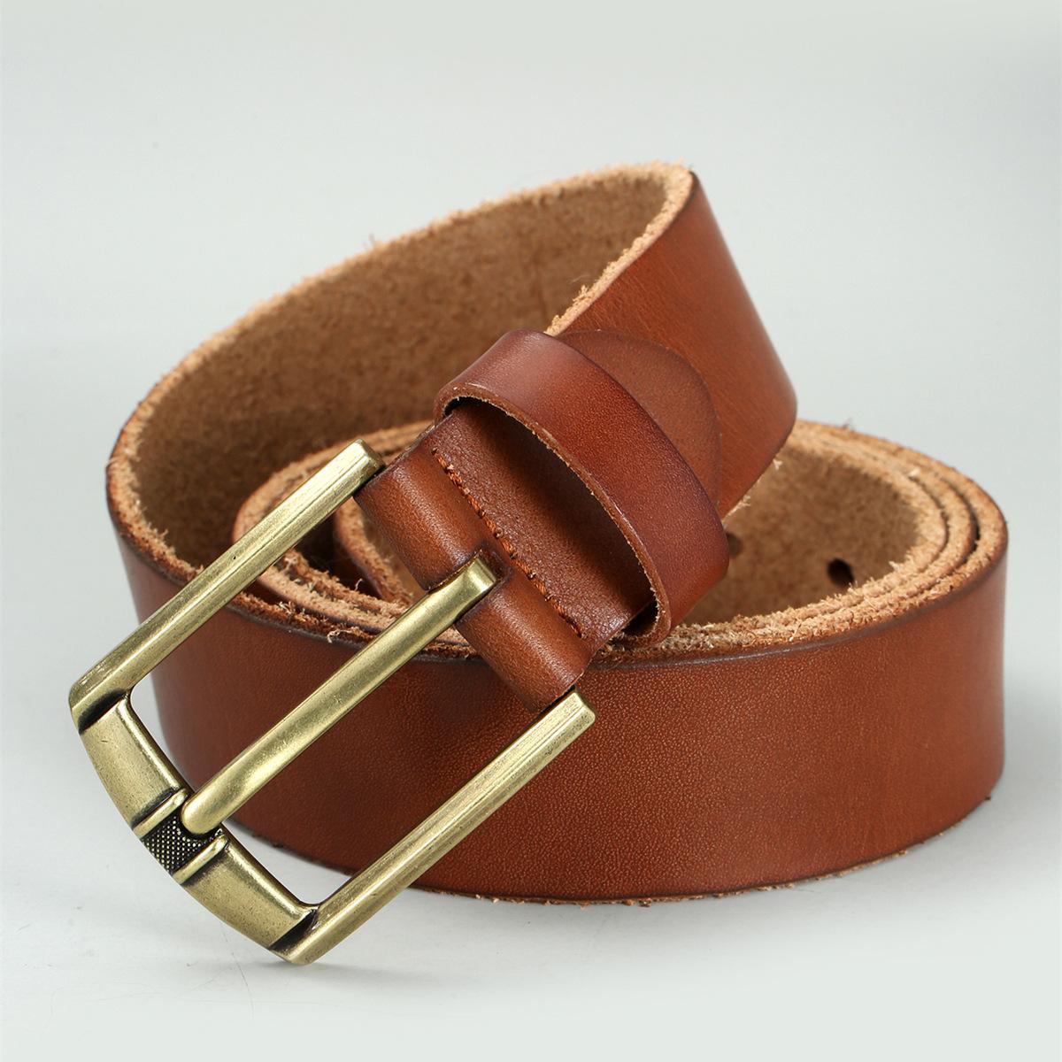 

Мужской ремень из коровьей кожи первого слоя, деловой повседневный зеленый цвет, прочная кожаная пряжка, широкий ремень. 130cm