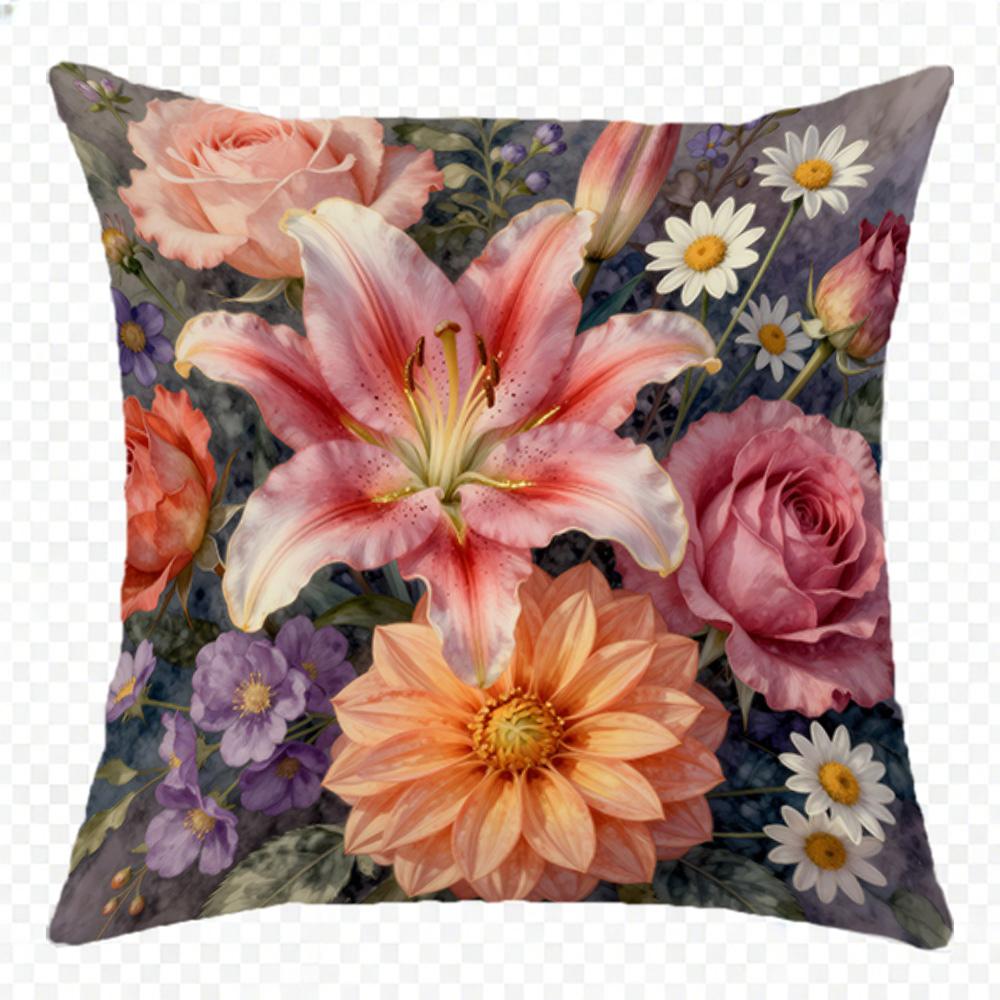 1/4pcs Floral Patterned Pillow Covers for Cozy Decor Sofa Cushion Cover Home Bedroom Room Decoration